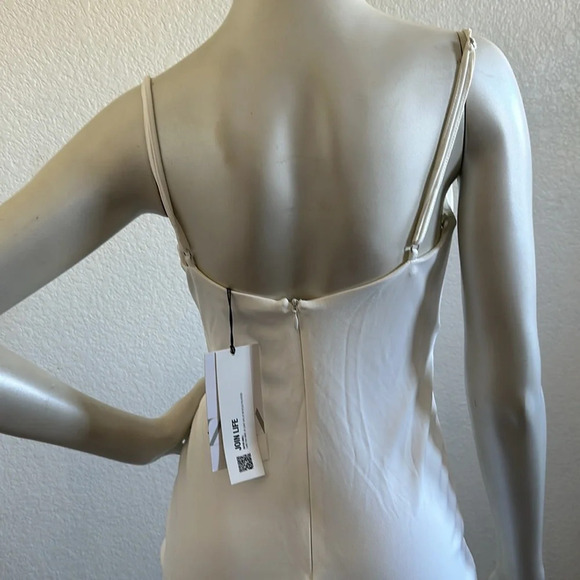 NWT Zara White Draped Midi Dress - Picture 10 of 13